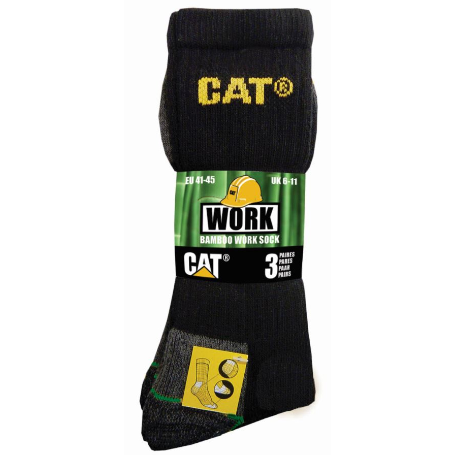 Caterpillar Shoes Karachi - Caterpillar Bamboo 3 Pack Mens Socks Black (047835-PAH)